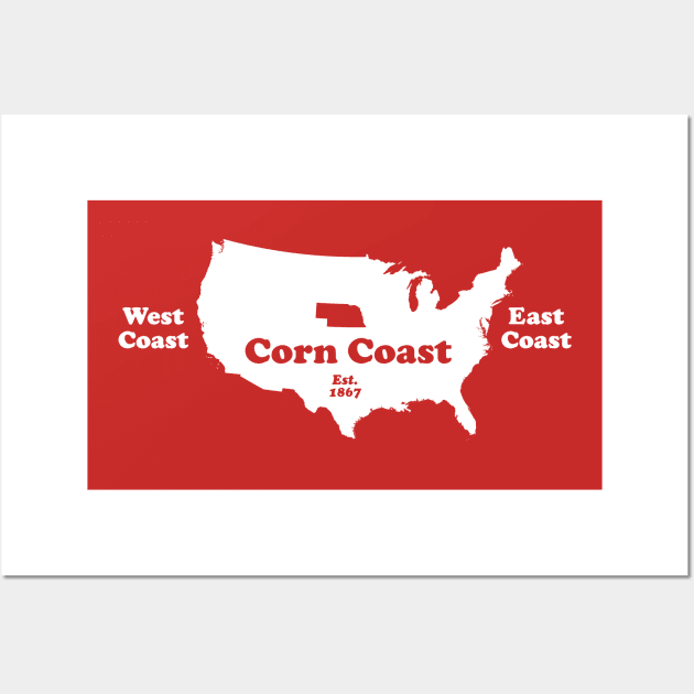 Nebraska Corn Coast T-shirt Wall Art by Corn Coast